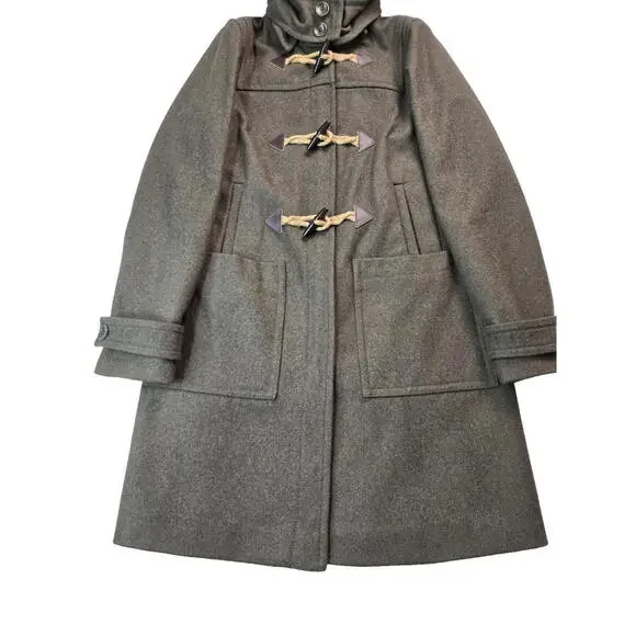 J Crew Green Melton Wool Toggle Duffle Coat Jacket Womens Size 6 Small S
